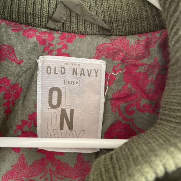 OLD NAVY‎ Retro Gorpcore Y2K Puffer  Vest Army Green Brown Pink Outdoor Large - Picture 6 of 12